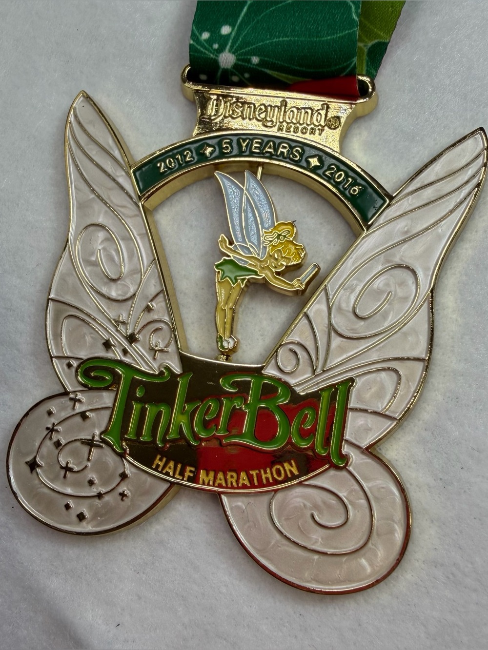 2016 Disney Tinker Bell Half Marathon Medal 5 Years Running Disneyland runDisney